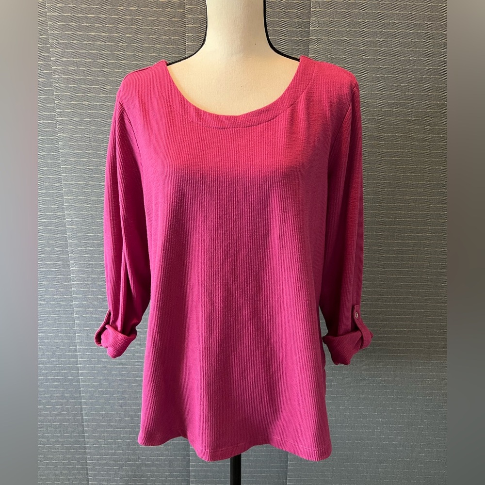 Christopher & Banks Long Sleeve Ribbed Top